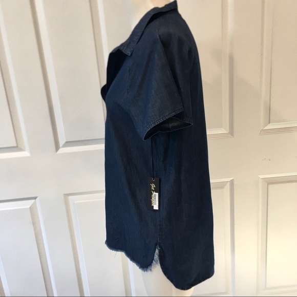 CHAMBRAY DENIM S/S OVERSIZED TOP SAMPLE SIZE M - Picture 6 of 7